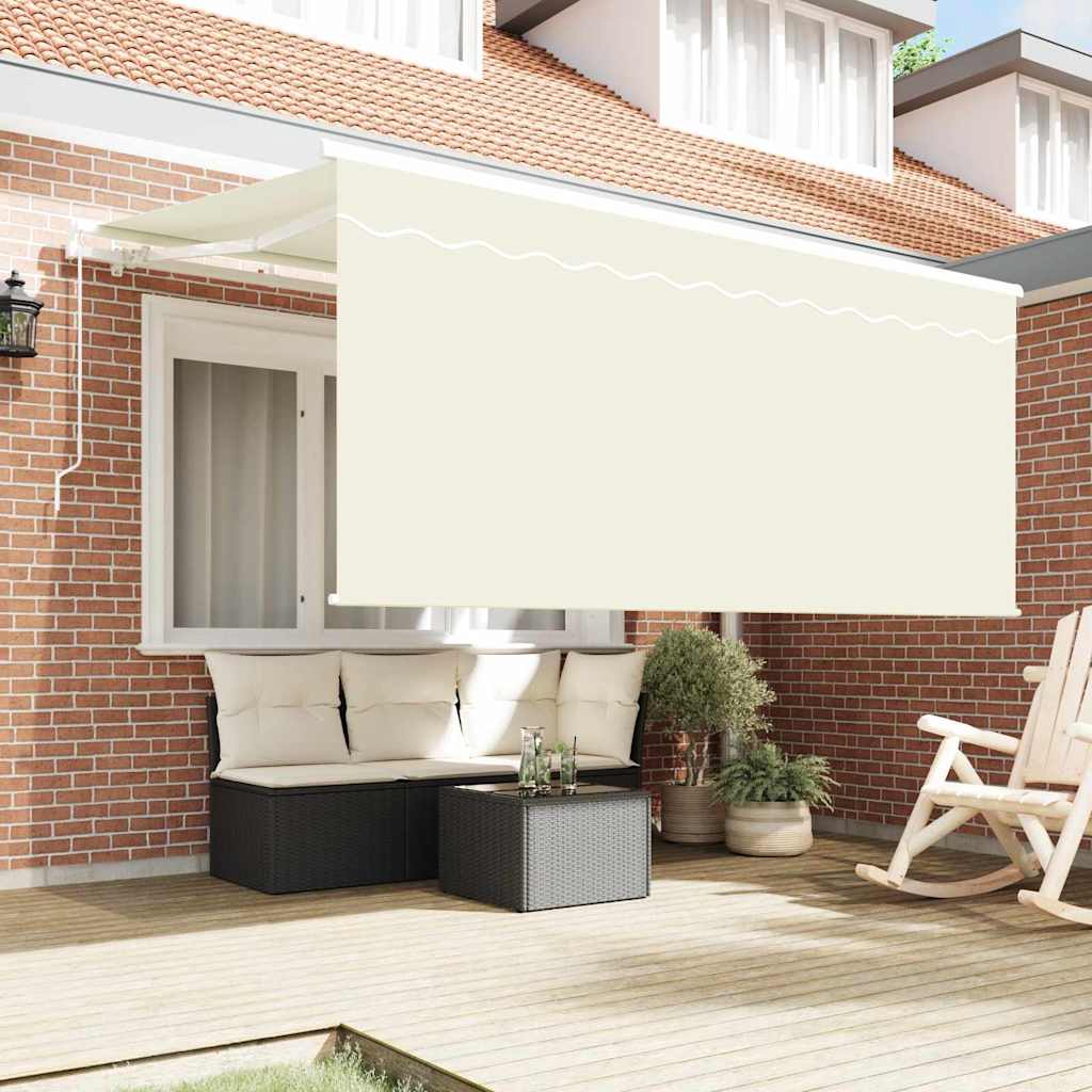 vidaXL Markiza zwijana Kremowy 300 x 200 cm Poliester i aluminium