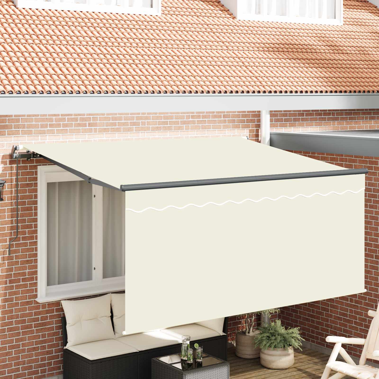 vidaXL Markiza zwijana Kremowy 300 x 200 cm Poliester i aluminium