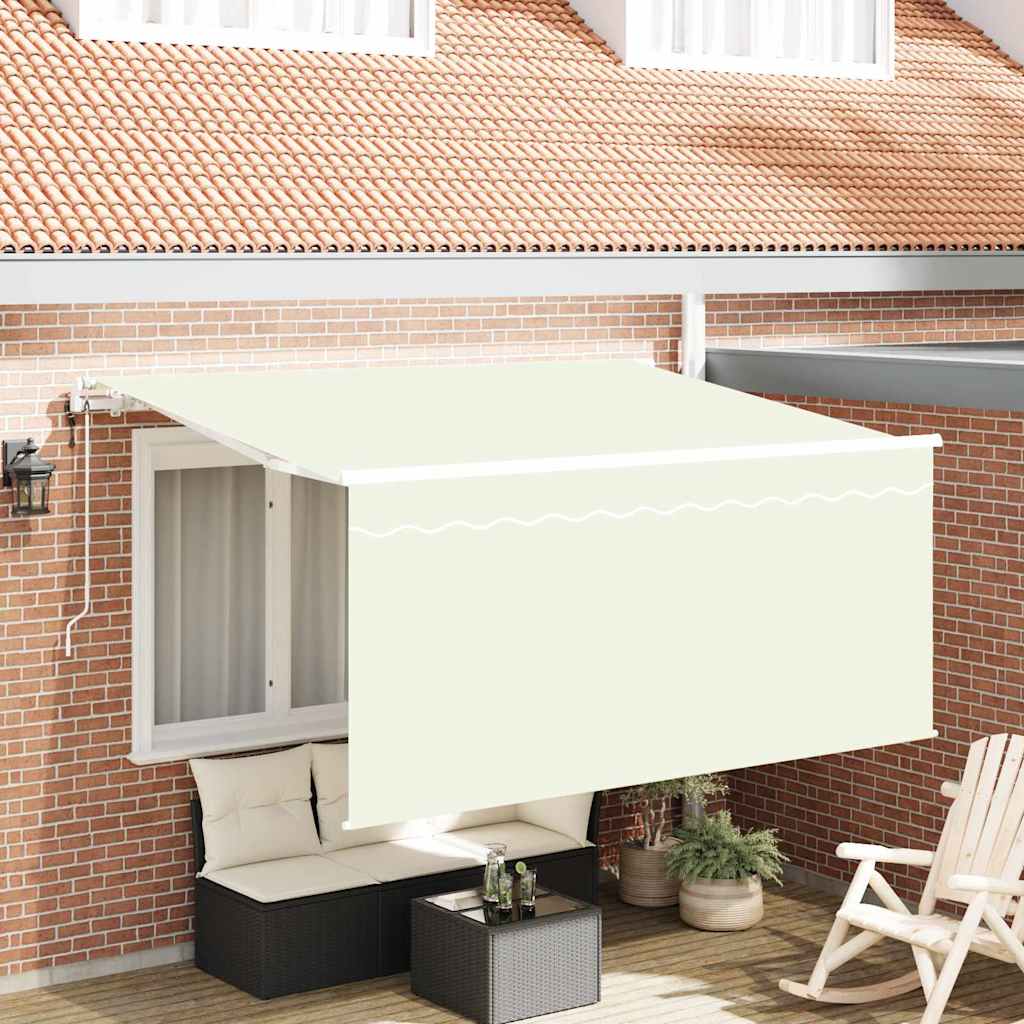 vidaXL Markiza zwijana Kremowy 300 x 200 cm Poliester i aluminium