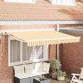 vidaXL Rama markizy Żółty i Biały 300 x 200 cm Poliester z powłoką PU