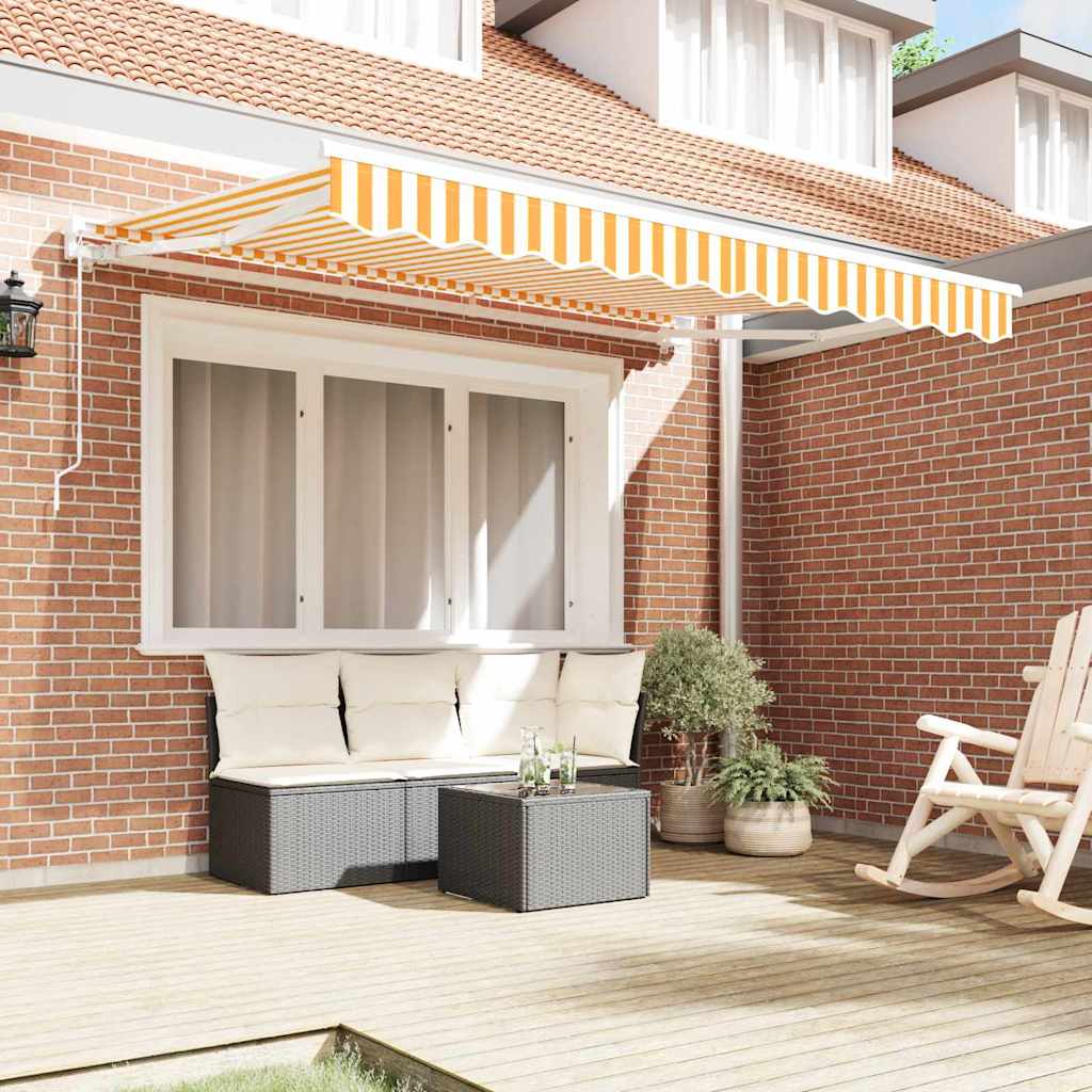 vidaXL Rama markizy Żółty i Biały 300 x 200 cm Poliester z powłoką PU