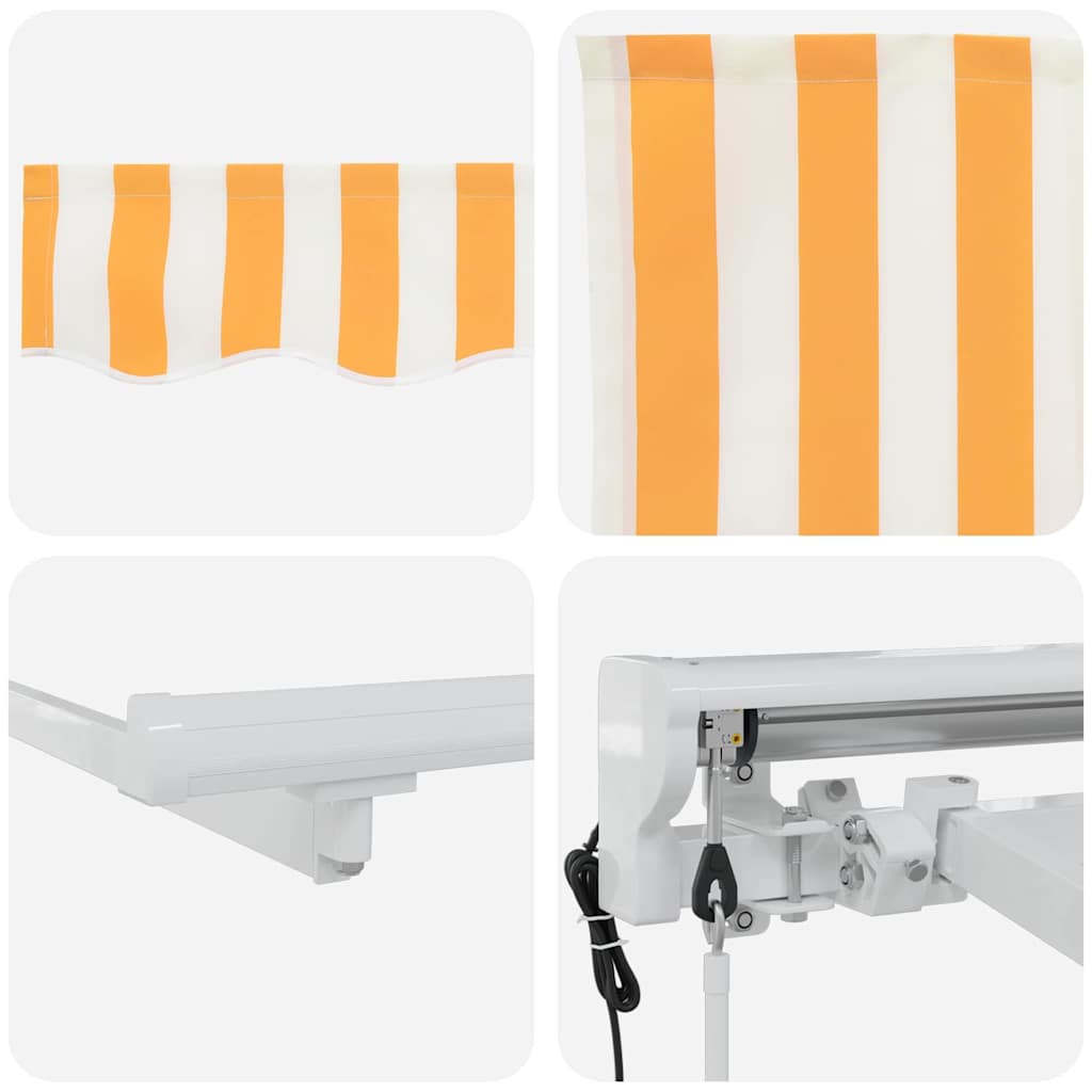 vidaXL Rama markizy Żółty i Biały 300 x 200 cm Poliester z powłoką PU