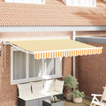 vidaXL Rama markizy Żółty i Biały 300 x 200 cm Poliester z powłoką PU