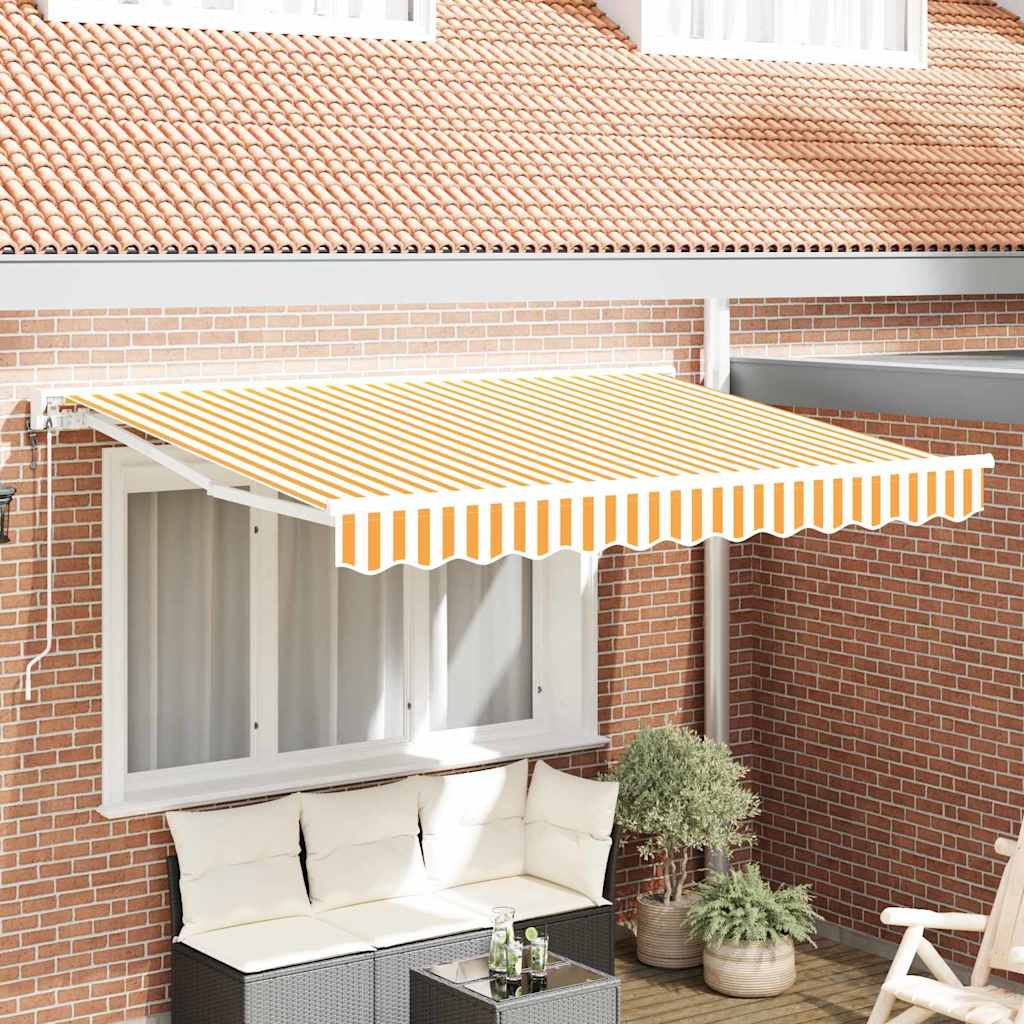 vidaXL Rama markizy Żółty i Biały 300 x 200 cm Poliester z powłoką PU