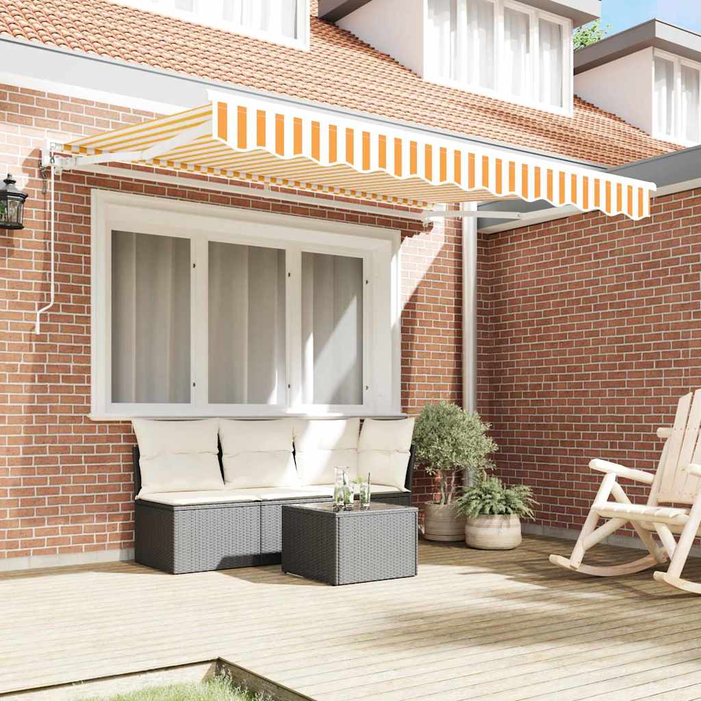 vidaXL Rama markizy Żółty i Biały 300 x 200 cm Poliester z powłoką PU