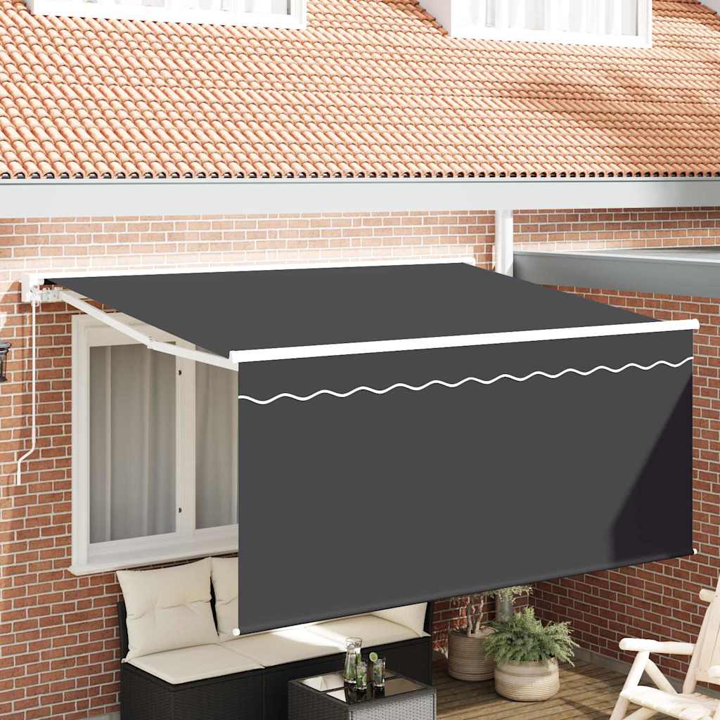 vidaXL Markiza zwijana Paski Antracyt 300 x 200 cm tkanina