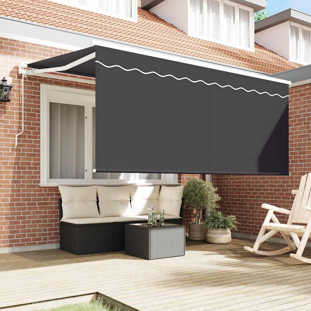 vidaXL Markiza zwijana Paski Antracyt 300 x 200 cm tkanina