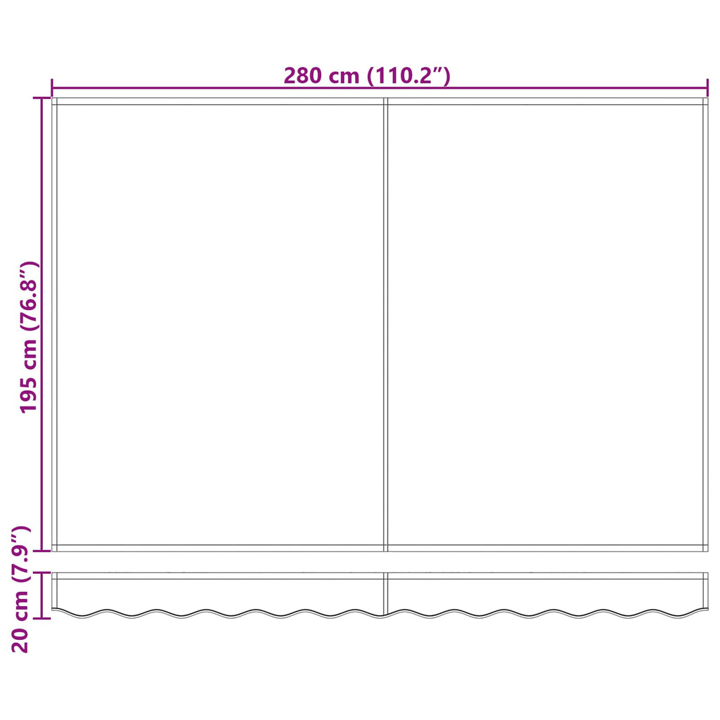 vidaXL Markiza wysuwana bordowy 300 x 200 cm tkanina