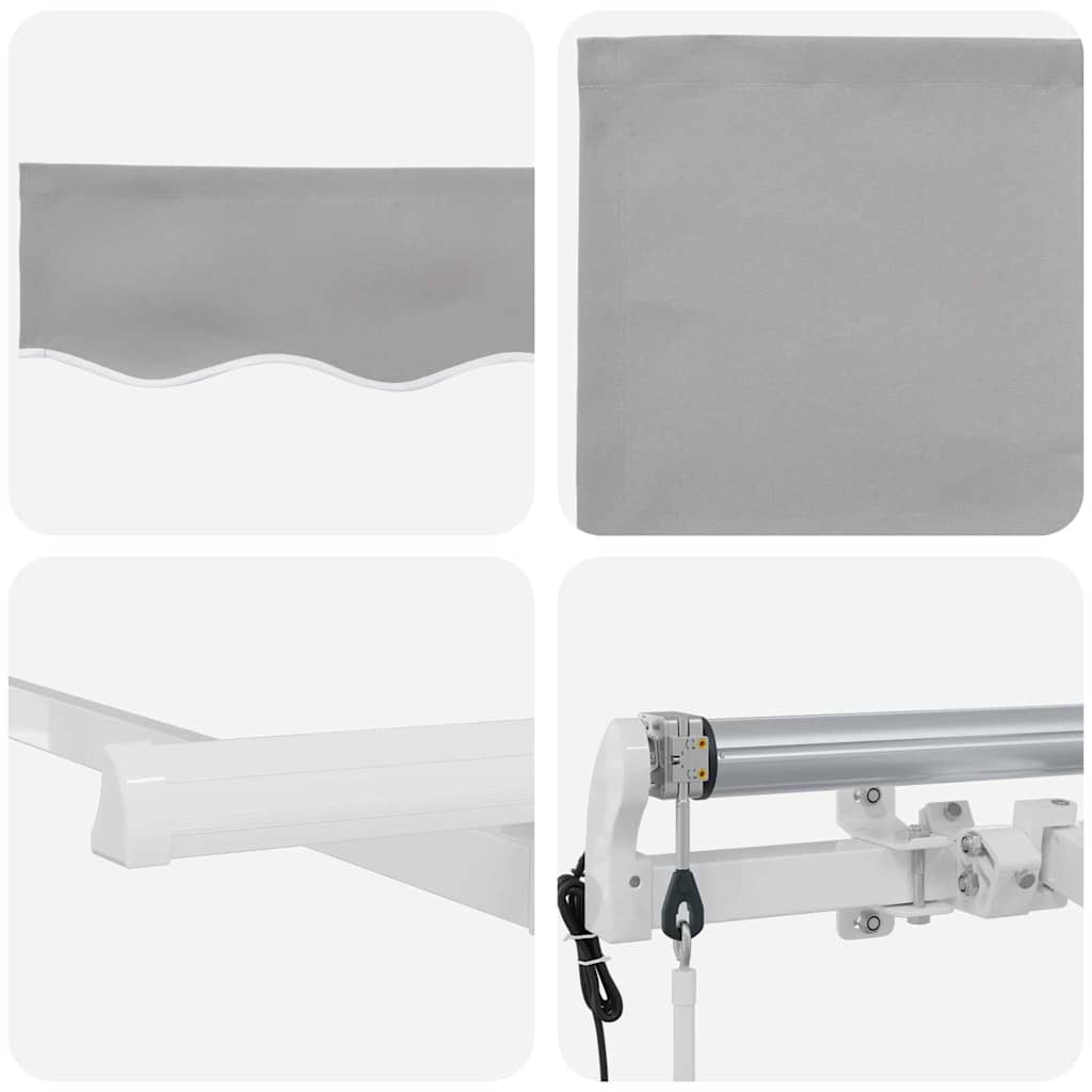 vidaXL Markiza zwijana Jasnoszary 300 x 200 cm tkanina