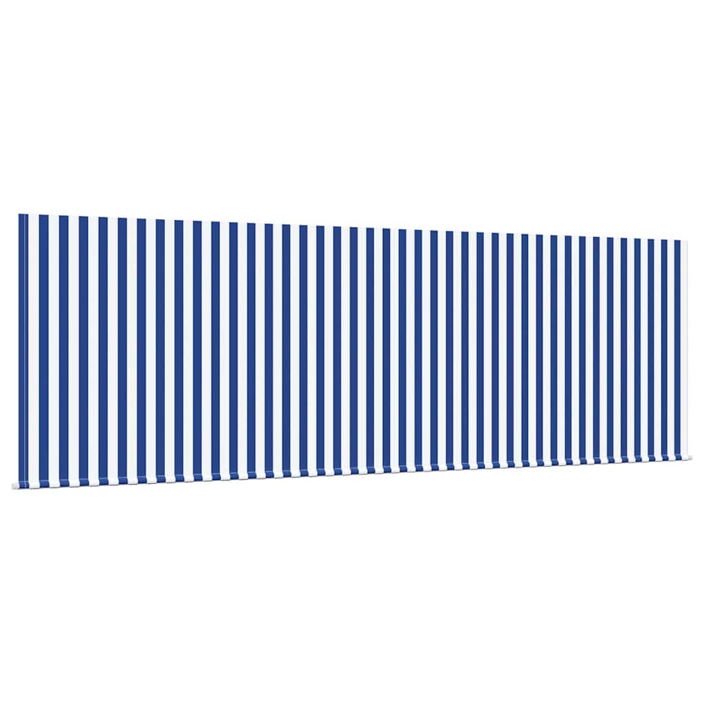 vidaXL Markiza zwijana Paski Niebieski 350 x 200 cm tkanina