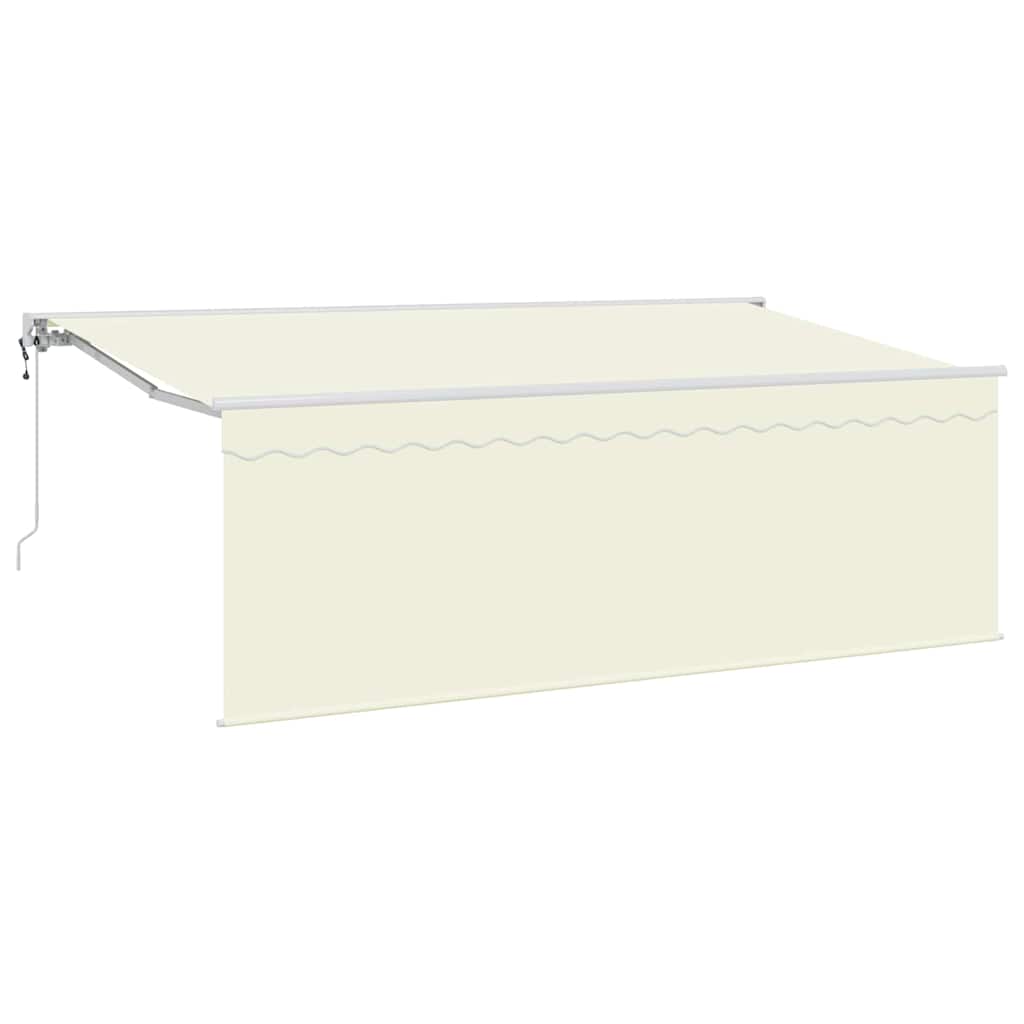 vidaXL Markiza zwijana Kremowy 350 x 200 cm Poliester i aluminium