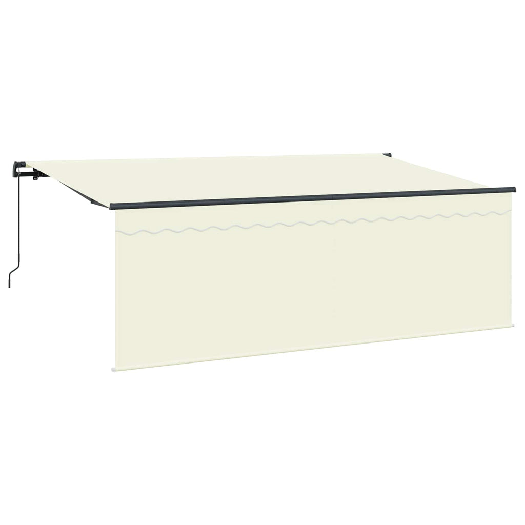 vidaXL Markiza zwijana Kremowy 350 x 200 cm Poliester i aluminium