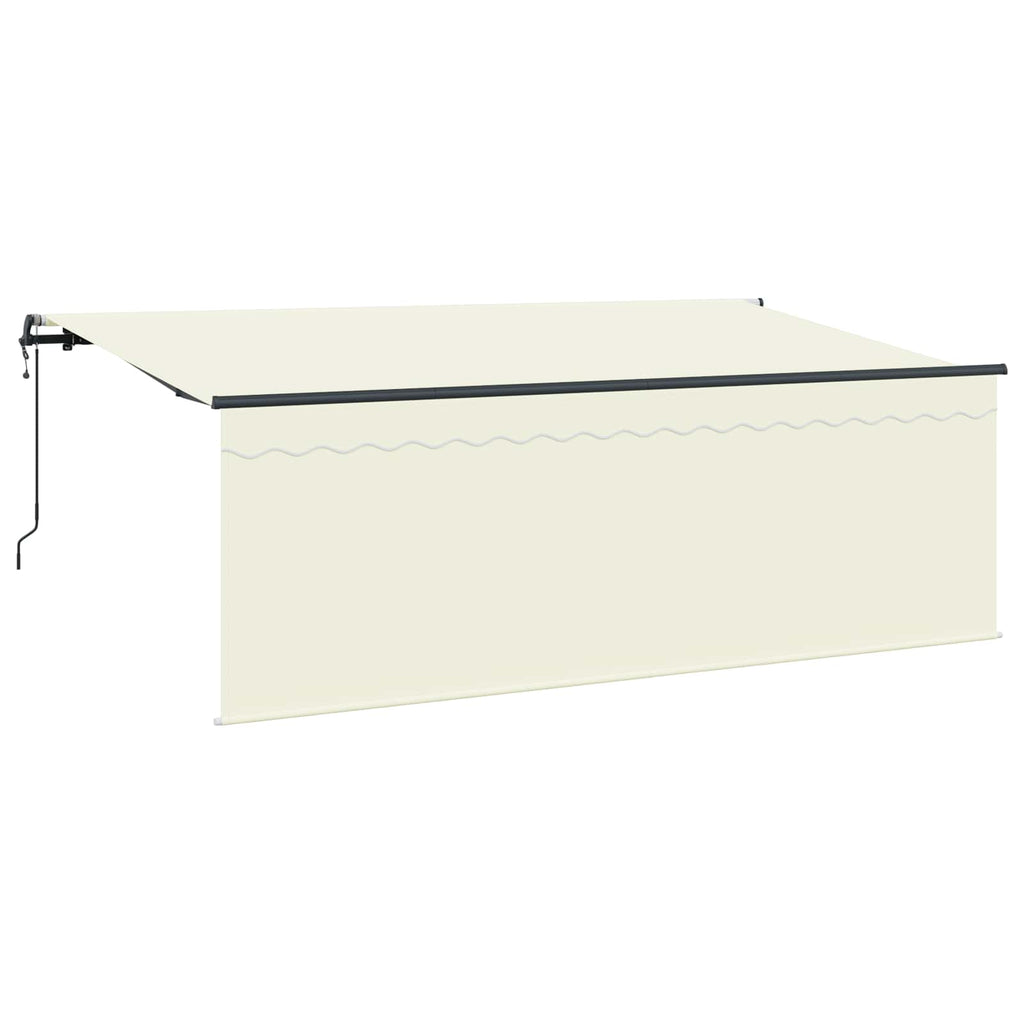 vidaXL Markiza zwijana Kremowy 350 x 200 cm Poliester i aluminium