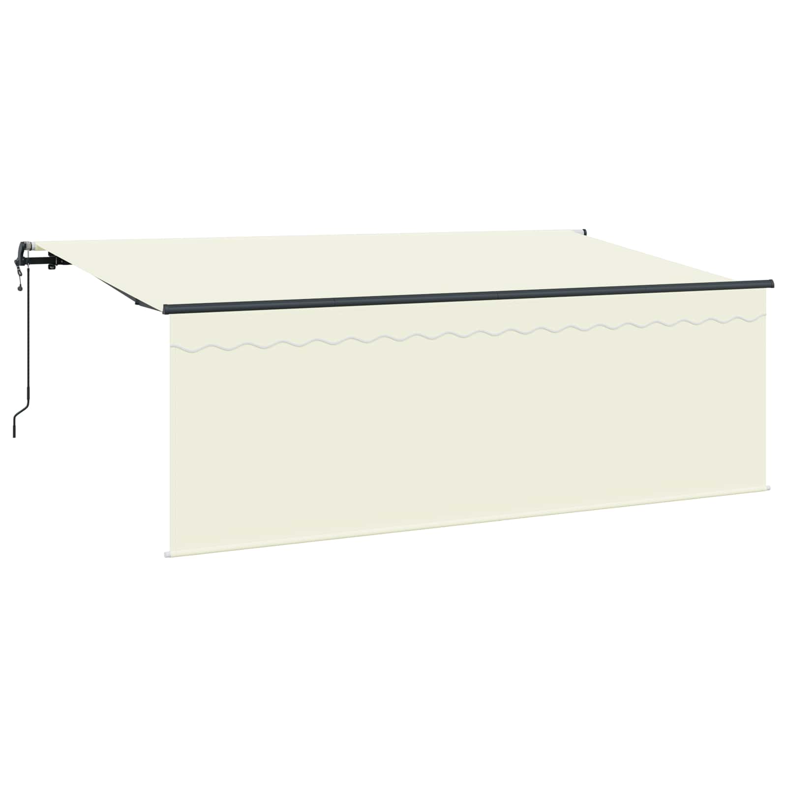 vidaXL Markiza zwijana Kremowy 350 x 200 cm Poliester i aluminium