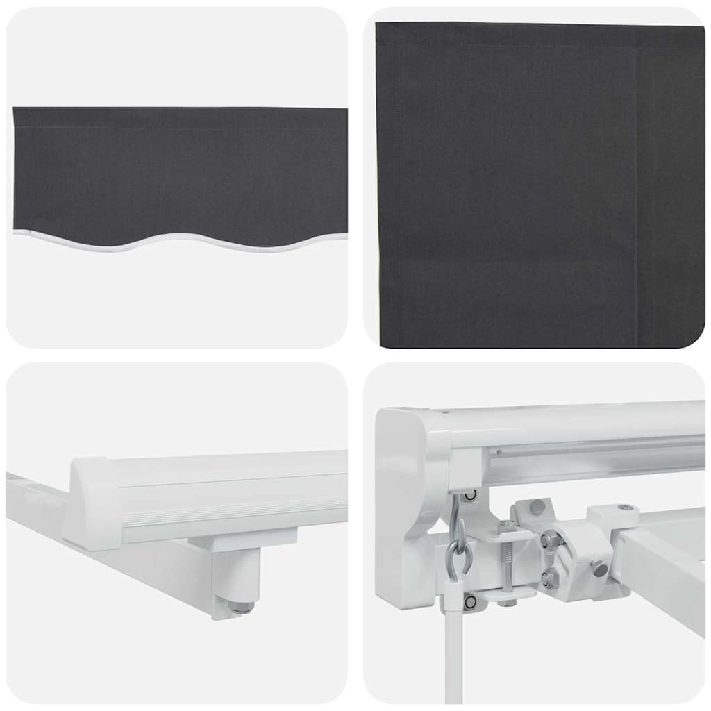vidaXL Rama markizy Antracyt 350 x 200 cm Poliester z powłoką PU