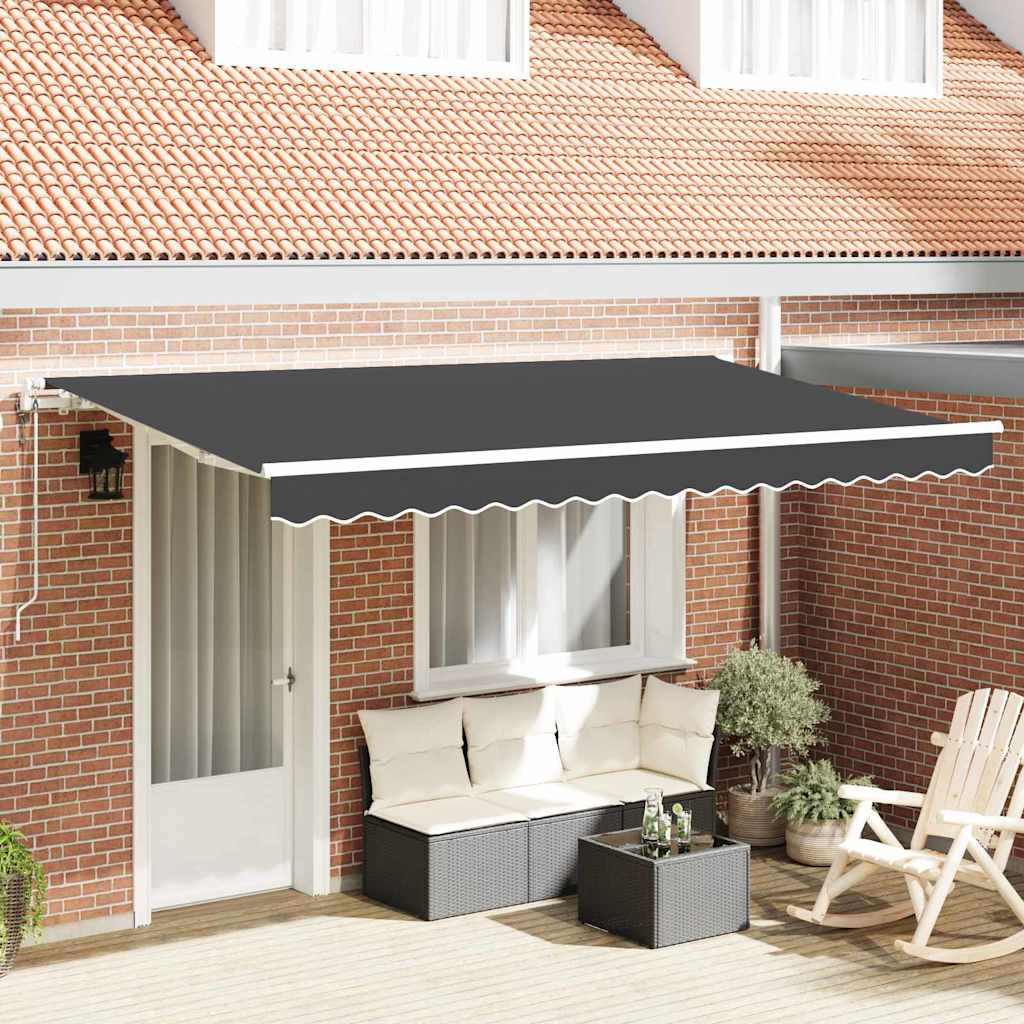 vidaXL Markiza zwijana Antracyt 350 x 200 cm tkanina