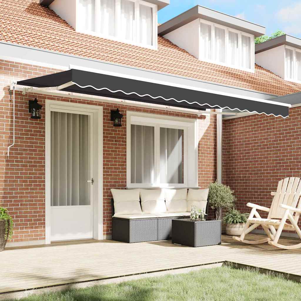 vidaXL Markiza zwijana Antracyt 350 x 200 cm tkanina