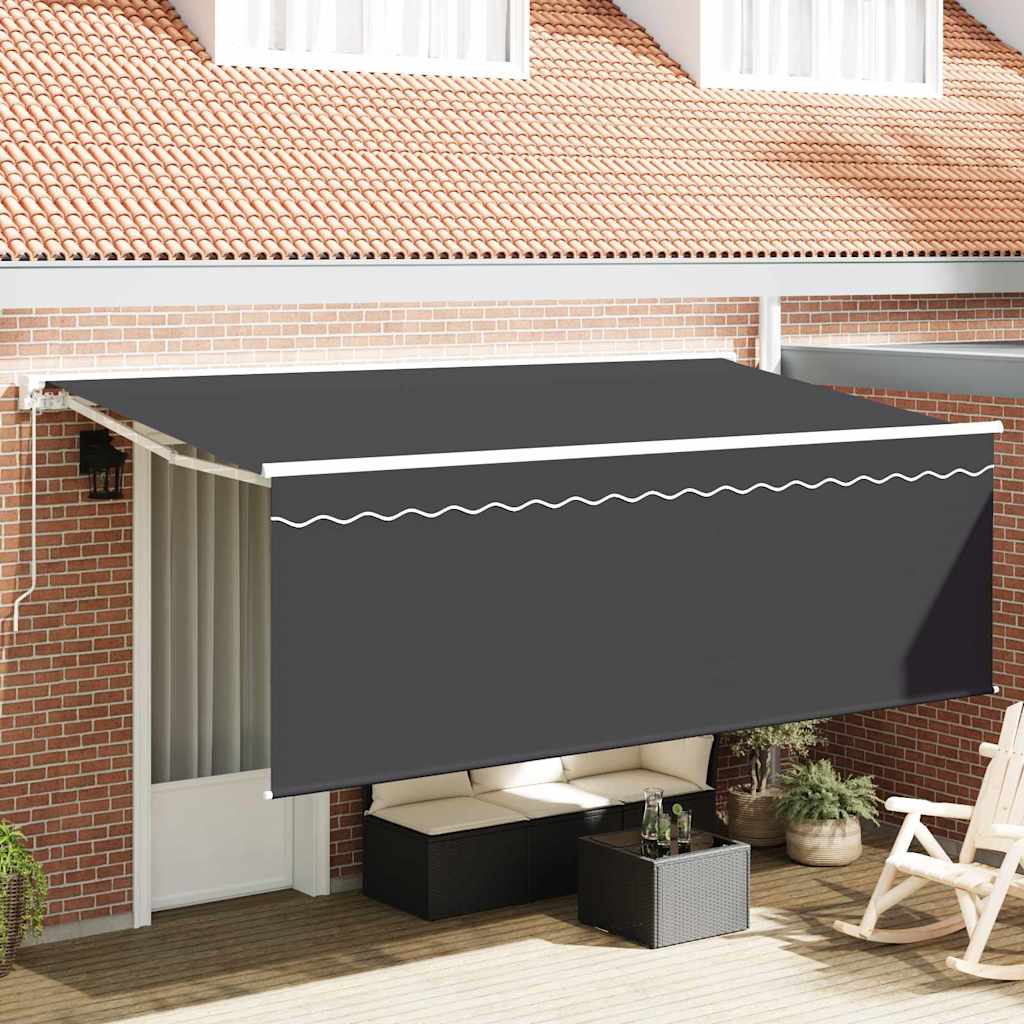 vidaXL Markiza zwijana Kremowy 350 x 200 cm Poliester i aluminium