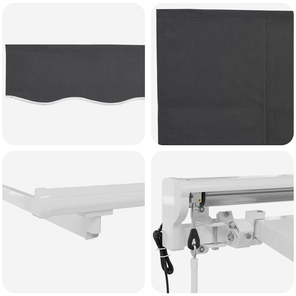 vidaXL Markiza zwijana Antracyt 350 x 200 cm Poliester i aluminium