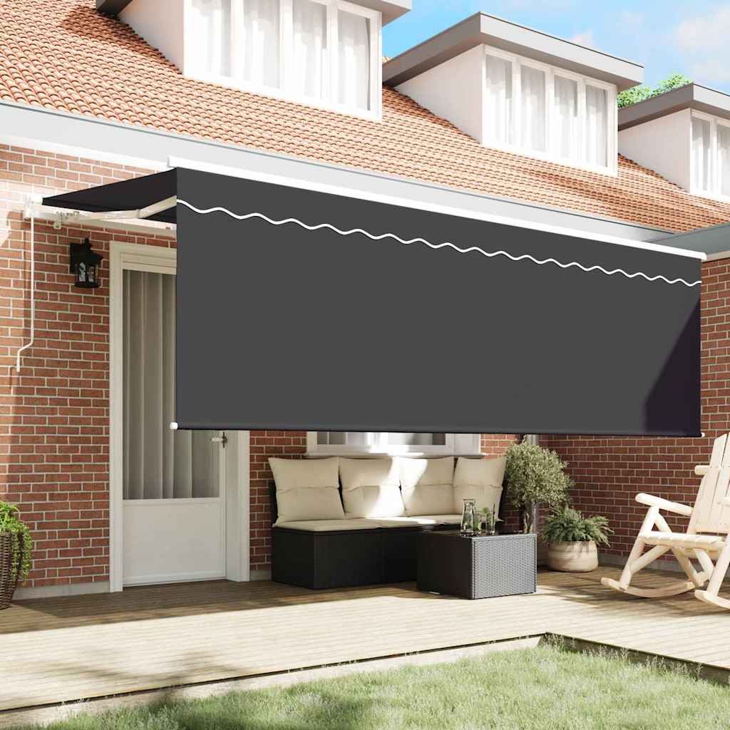 vidaXL Markiza zwijana Antracyt 350 x 200 cm Poliester i aluminium