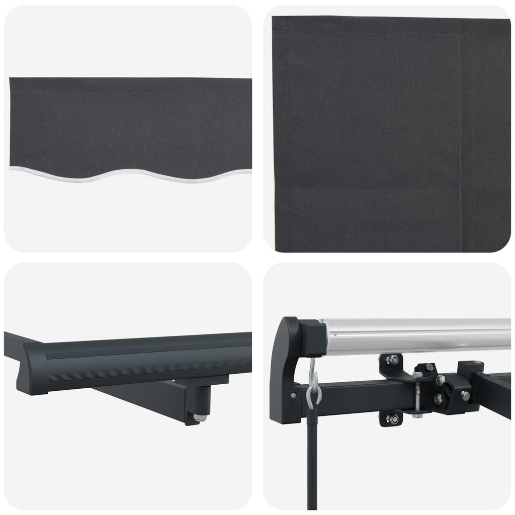 vidaXL Markiza zwijana Antracyt 350 x 200 cm Poliester i aluminium