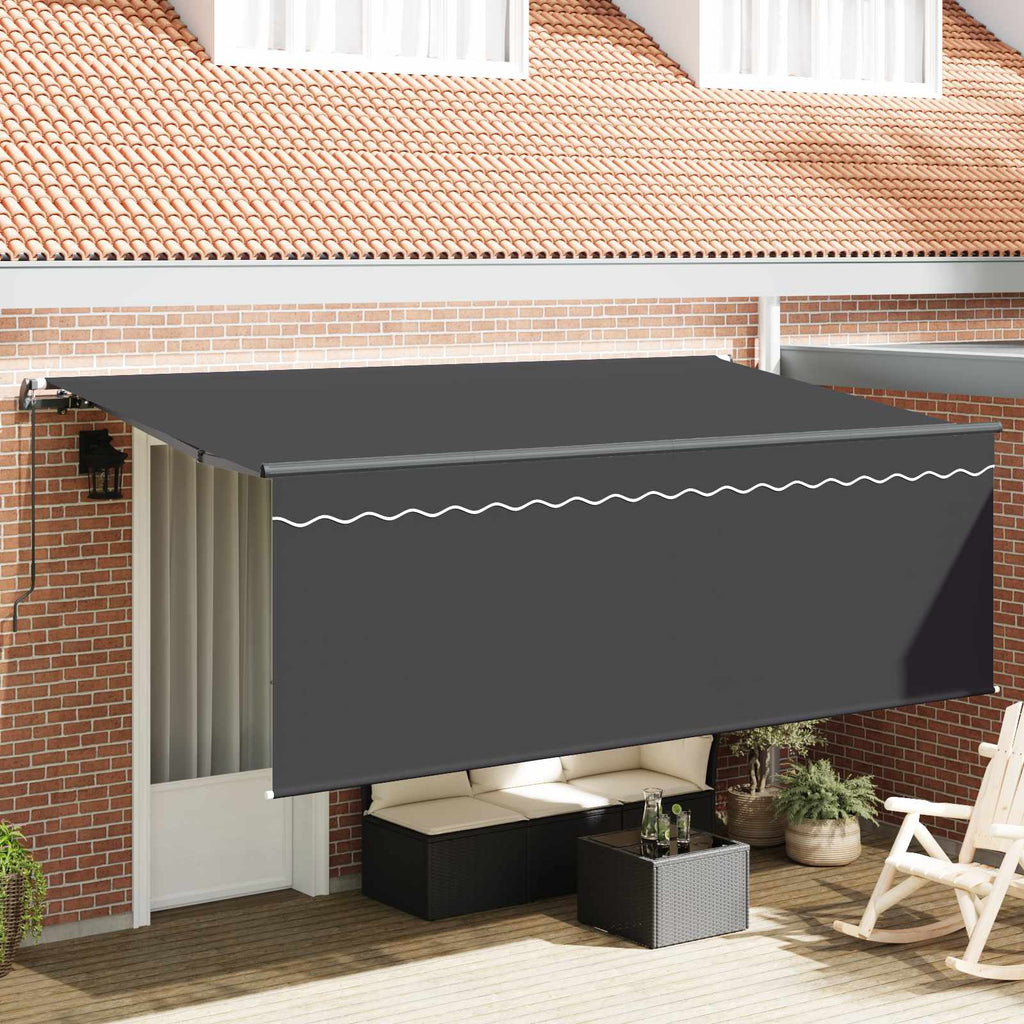 vidaXL Markiza zwijana Antracyt 350 x 200 cm Poliester i aluminium