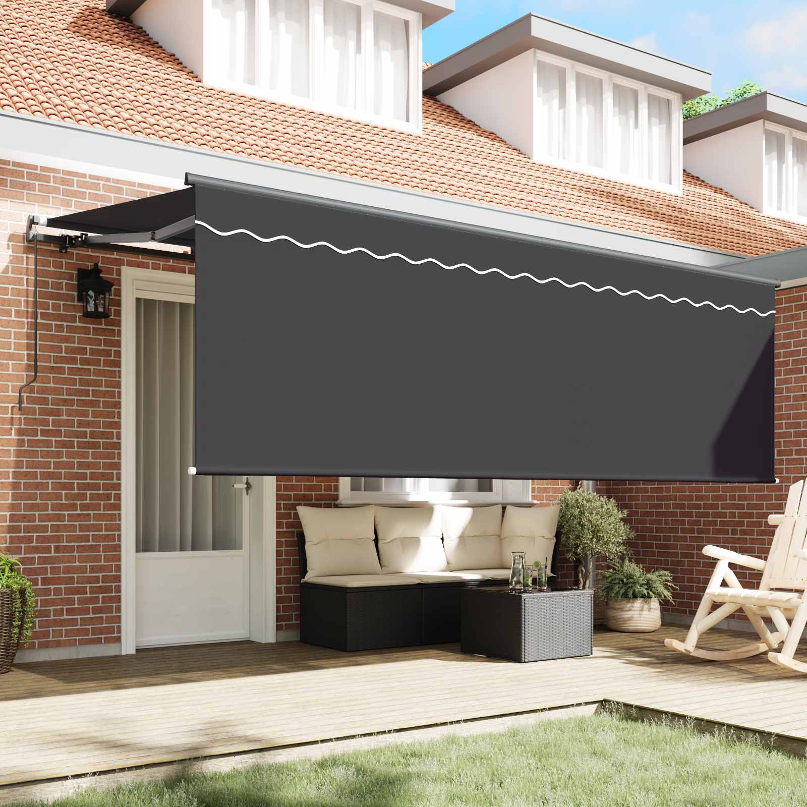 vidaXL Markiza zwijana Antracyt 350 x 200 cm Poliester i aluminium