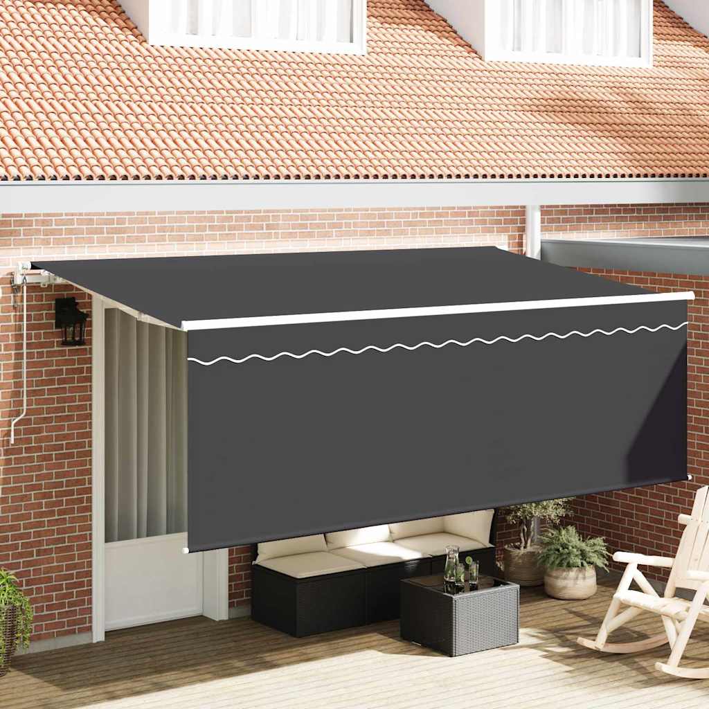 vidaXL Markiza zwijana Antracyt 350 x 200 cm Poliester i aluminium