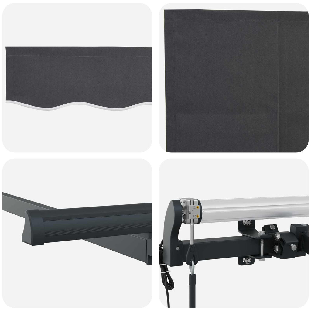 vidaXL Markiza zwijana Antracyt 350 x 200 cm Poliester i aluminium