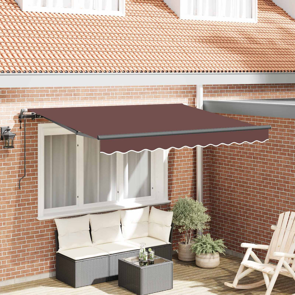 vidaXL Markiza zwijana Brązowy 350 x 200 cm tkanina