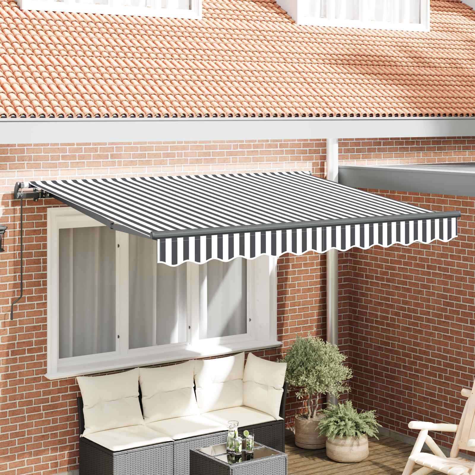 vidaXL Markiza zwijana Antracyt 350 x 200 cm tkanina