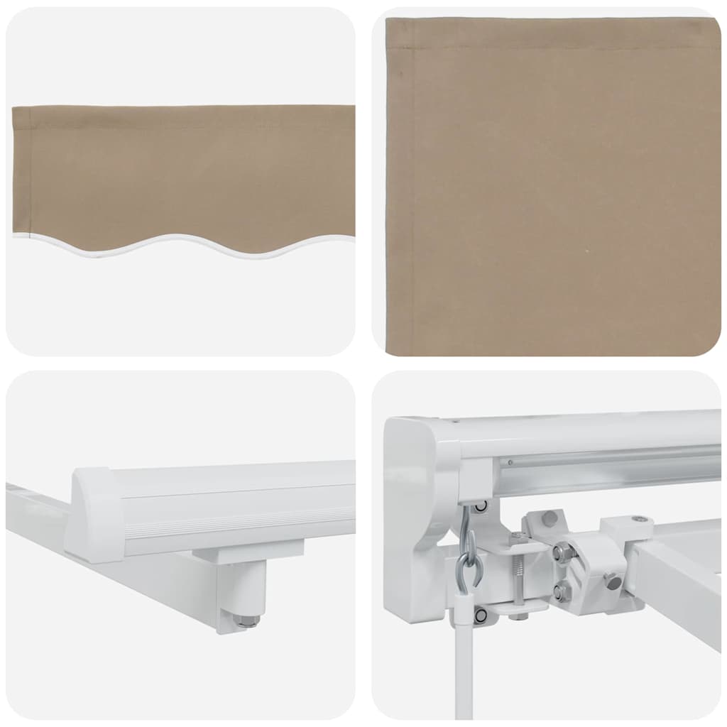 vidaXL Rama markizy Beżowy 350 x 200 cm Poliester z powłoką PU
