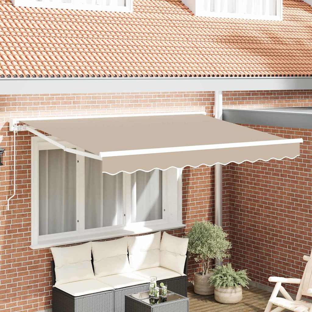 vidaXL Rama markizy Beżowy 350 x 200 cm Poliester z powłoką PU