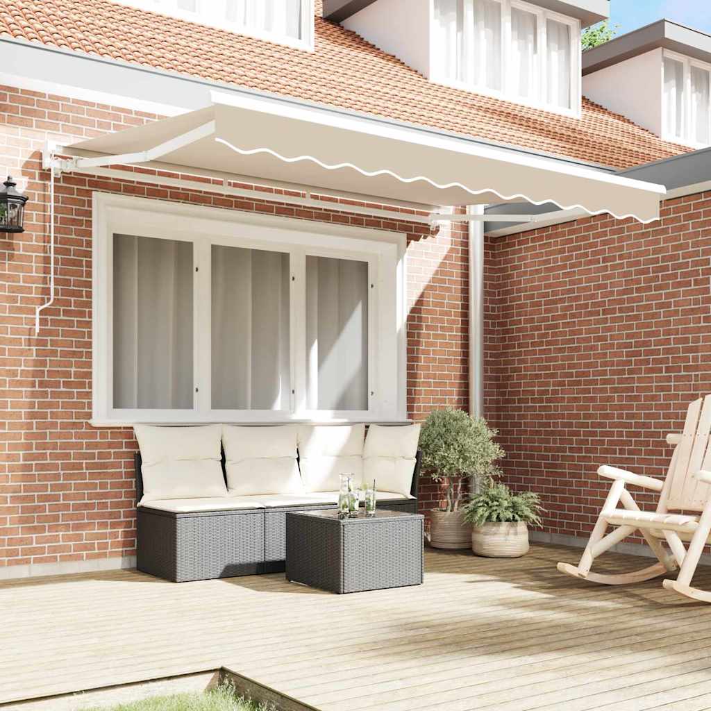 vidaXL Rama markizy Beżowy 350 x 200 cm Poliester z powłoką PU
