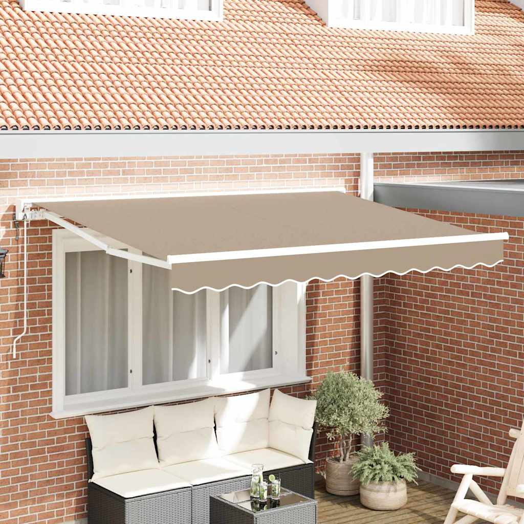 vidaXL Rama markizy Beżowy 350 x 200 cm Poliester z powłoką PU