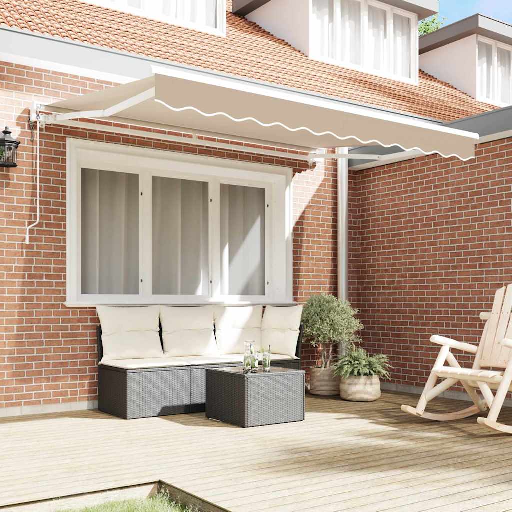 vidaXL Rama markizy Beżowy 350 x 200 cm Poliester z powłoką PU