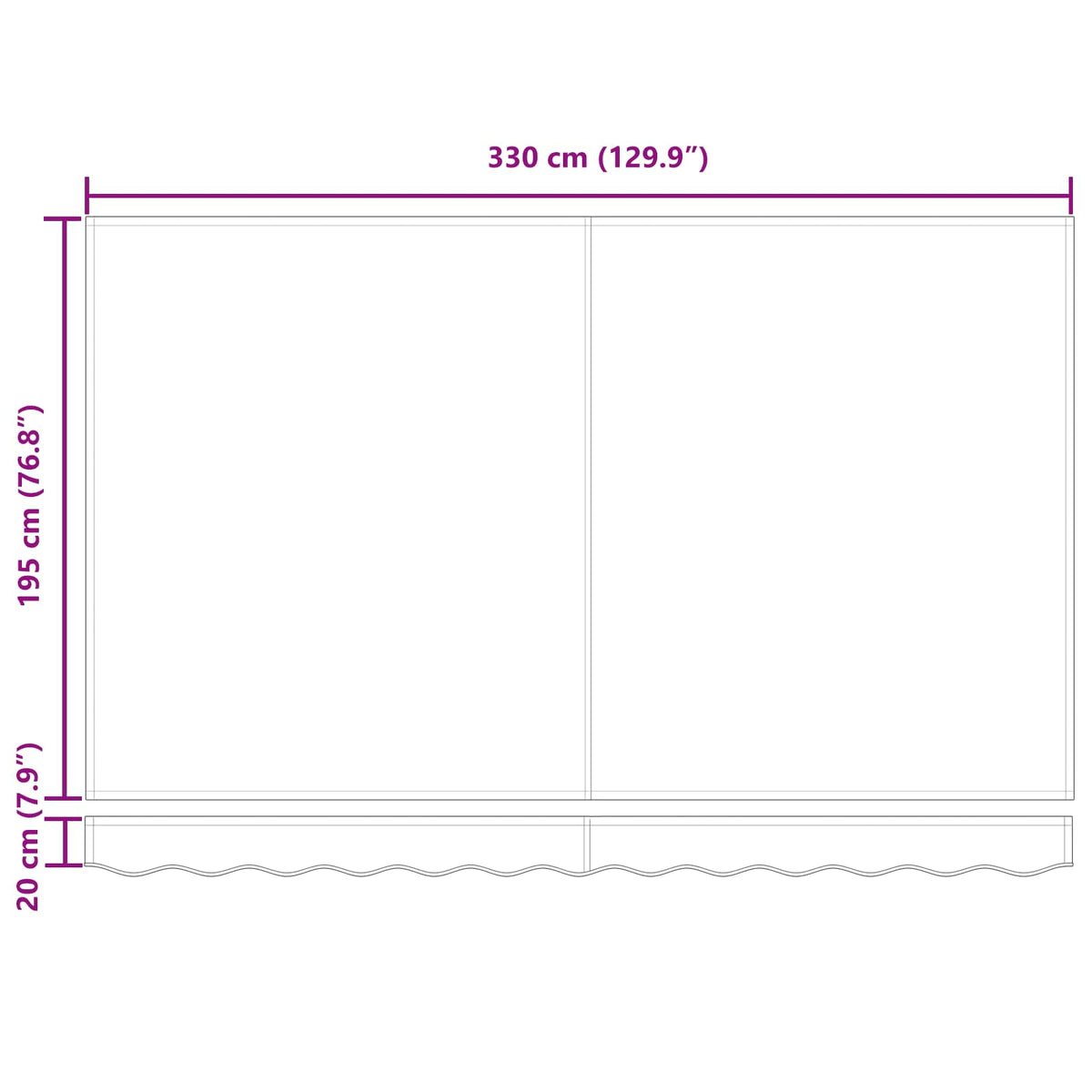 vidaXL Markiza wysuwana Beżowy 350 x 200 cm tkanina