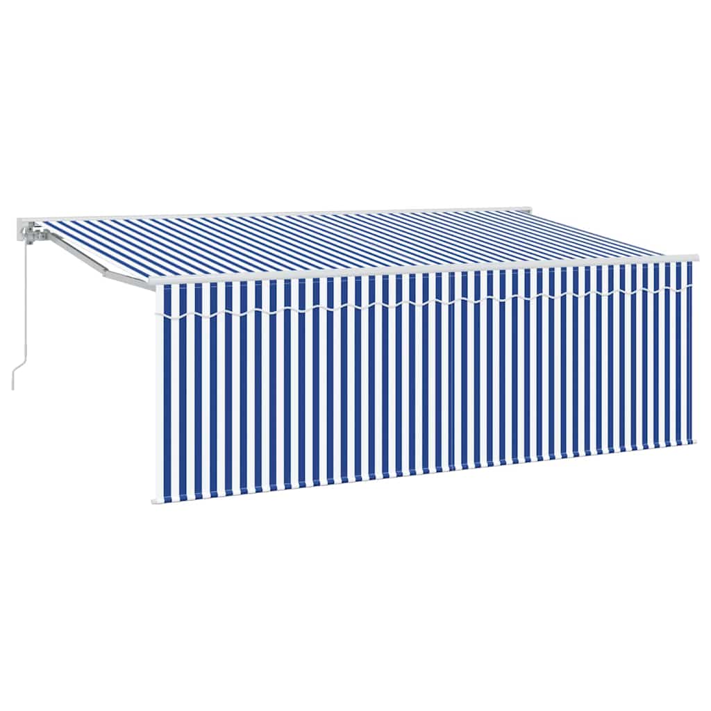 vidaXL Markiza wysuwana Niebieski i biały 400 x 200 cm