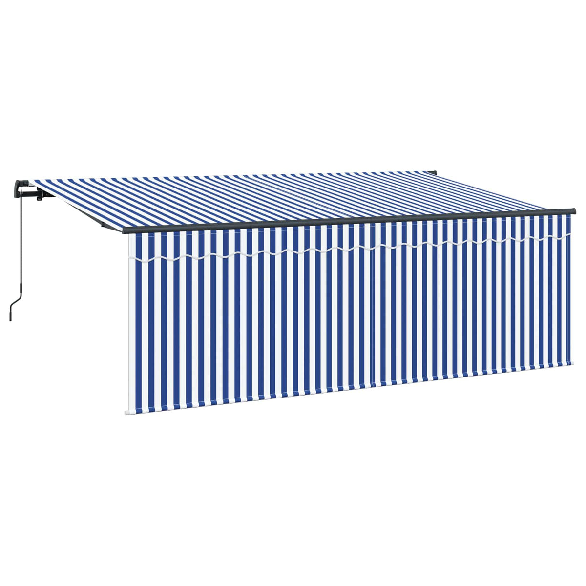 vidaXL Markiza wysuwana Niebieski i biały 400 x 200 cm