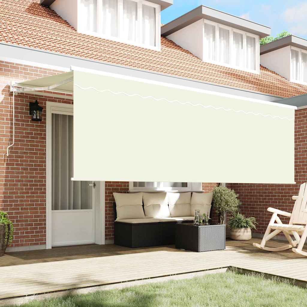 vidaXL Markiza wysuwana Kremowy 400 x 200 cm Poliester i aluminium