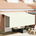 vidaXL Markiza wysuwana Kremowy 400 x 200 cm Poliester i aluminium