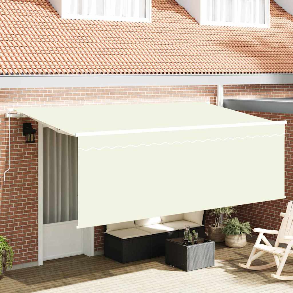 vidaXL Markiza wysuwana Kremowy 400 x 200 cm Poliester i aluminium