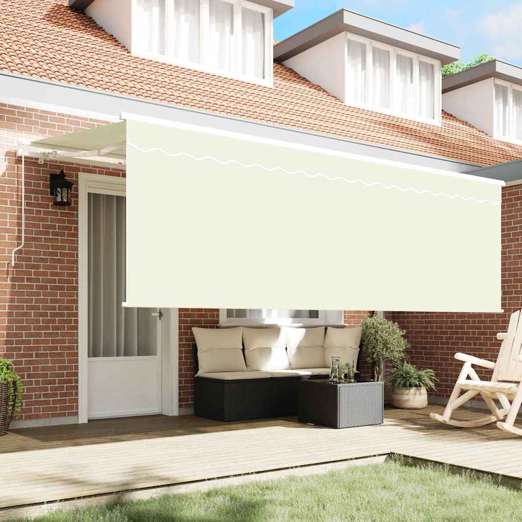 vidaXL Markiza wysuwana Kremowy 400 x 200 cm Poliester i aluminium
