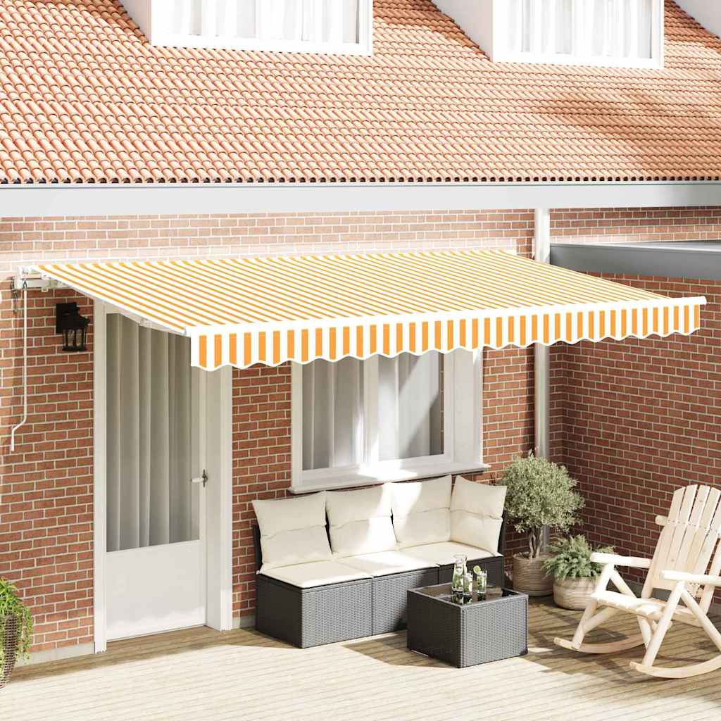 vidaXL Markiza zwijana Żółty 400 x 200 cm tkanina
