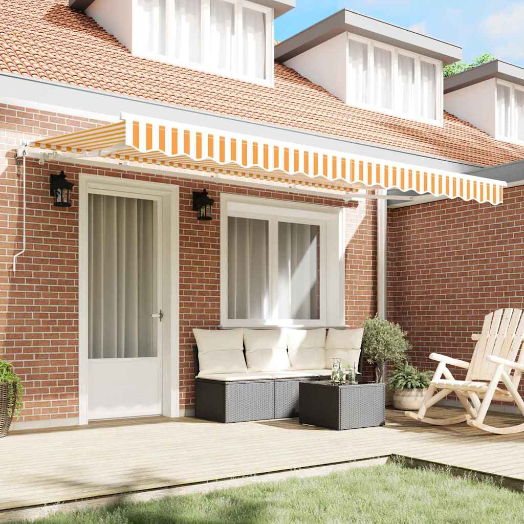 vidaXL Markiza zwijana Żółty 400 x 200 cm tkanina