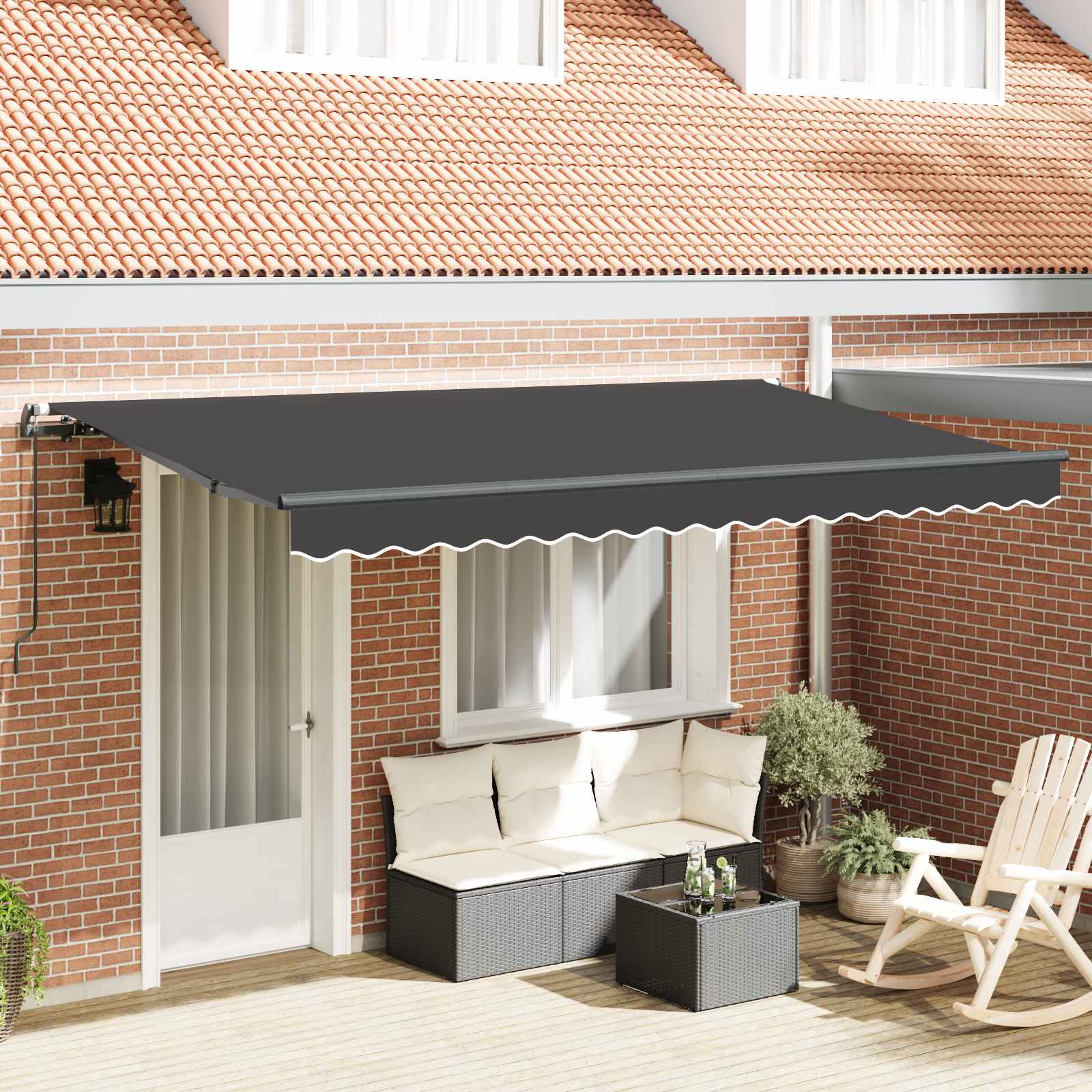 vidaXL Markiza zwijana Antracyt 400 x 200 cm tkanina
