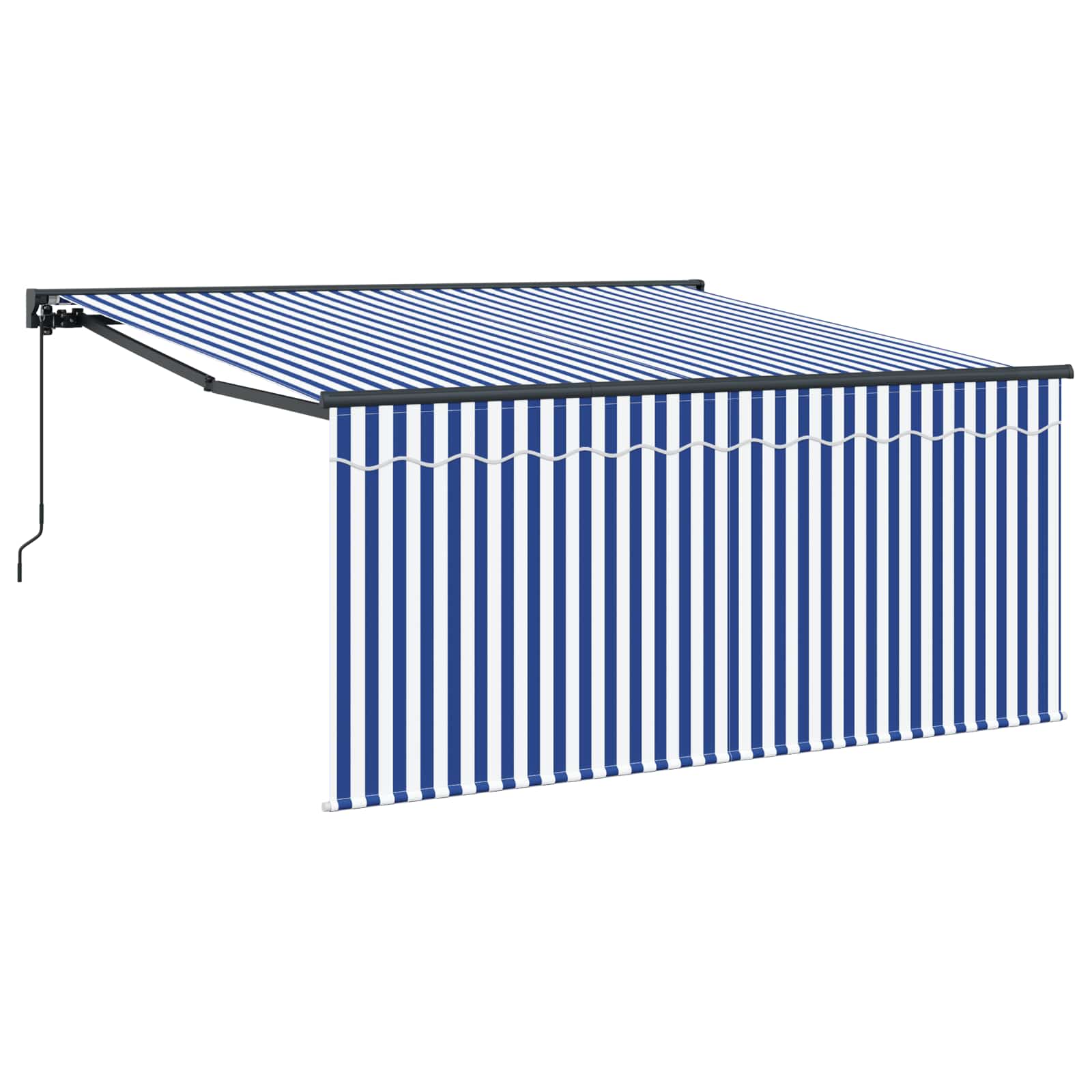 vidaXL Markiza zwijana Niebieski i biały 300 x 250 cm