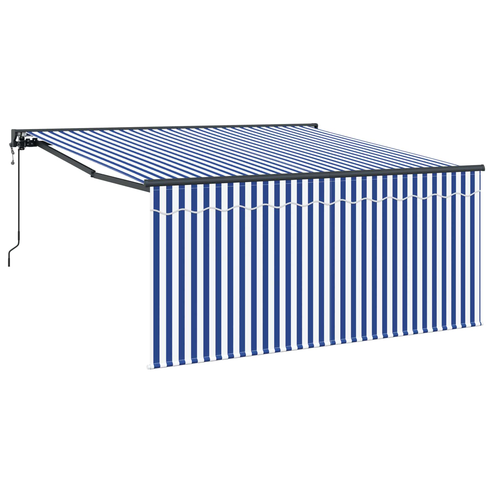 vidaXL Markiza zwijana Niebieski i biały 300 x 250 cm