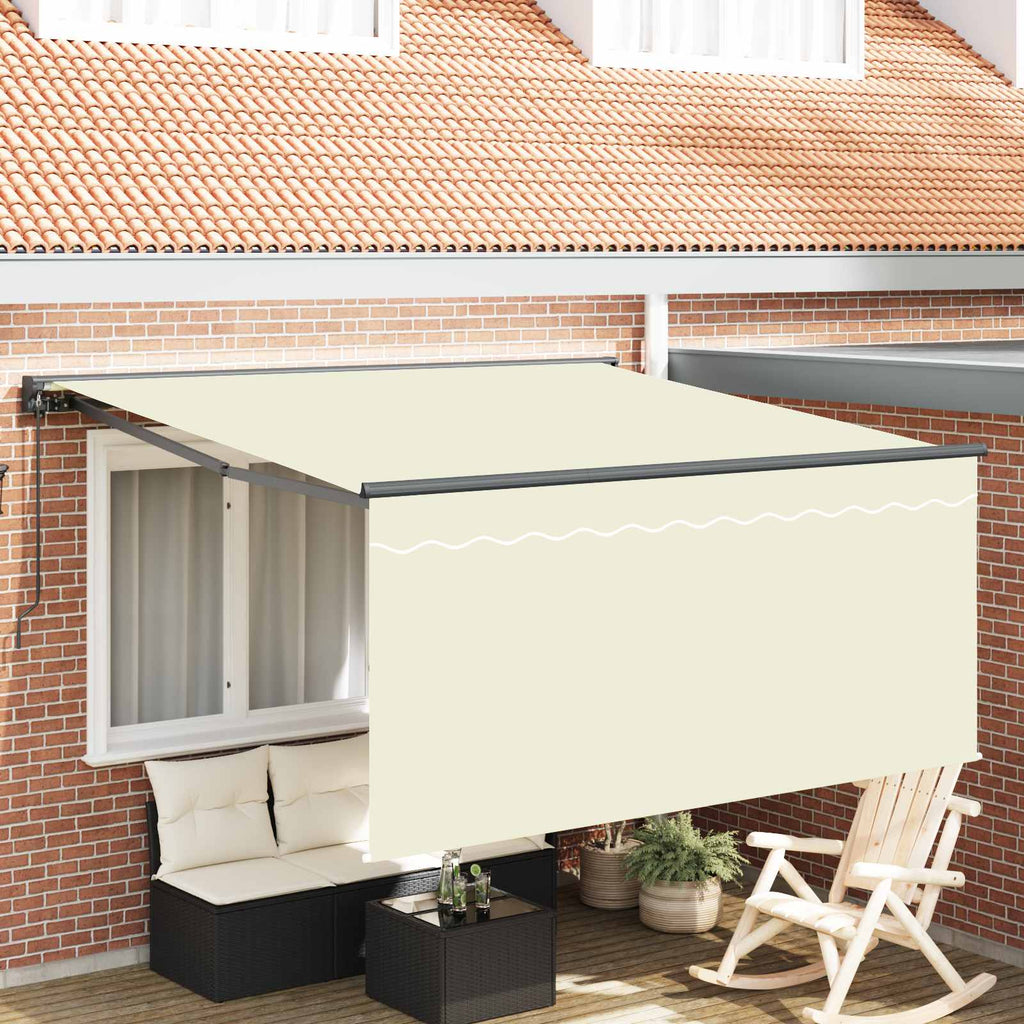 vidaXL Markiza zwijana Kremowy 300 x 250 cm Poliester i aluminium