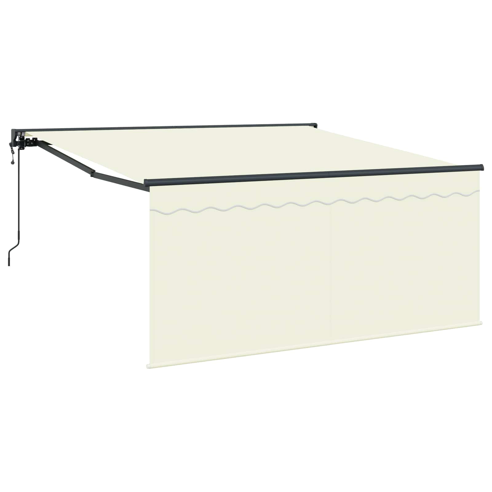 vidaXL Markiza zwijana Kremowy 300 x 250 cm Poliester i aluminium